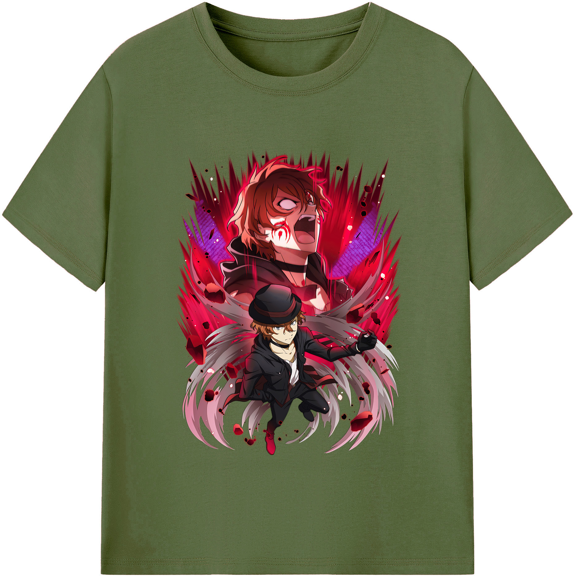 （画像用） 文豪ストレイドッグス Bungo Stray Dogs 綿100％半袖Tシャツ（フロントプリント）